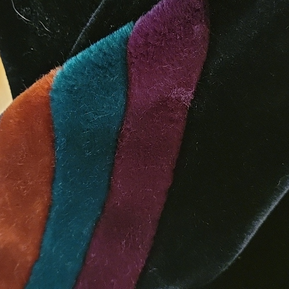 Vintage Sasson Borgazia faux fur/velvet coat, multicolored size M/L - Picture 11 of 15